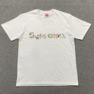 Supreme 23SS Animal Kingdom Top Animal Embroidery Logo White T-Shirt